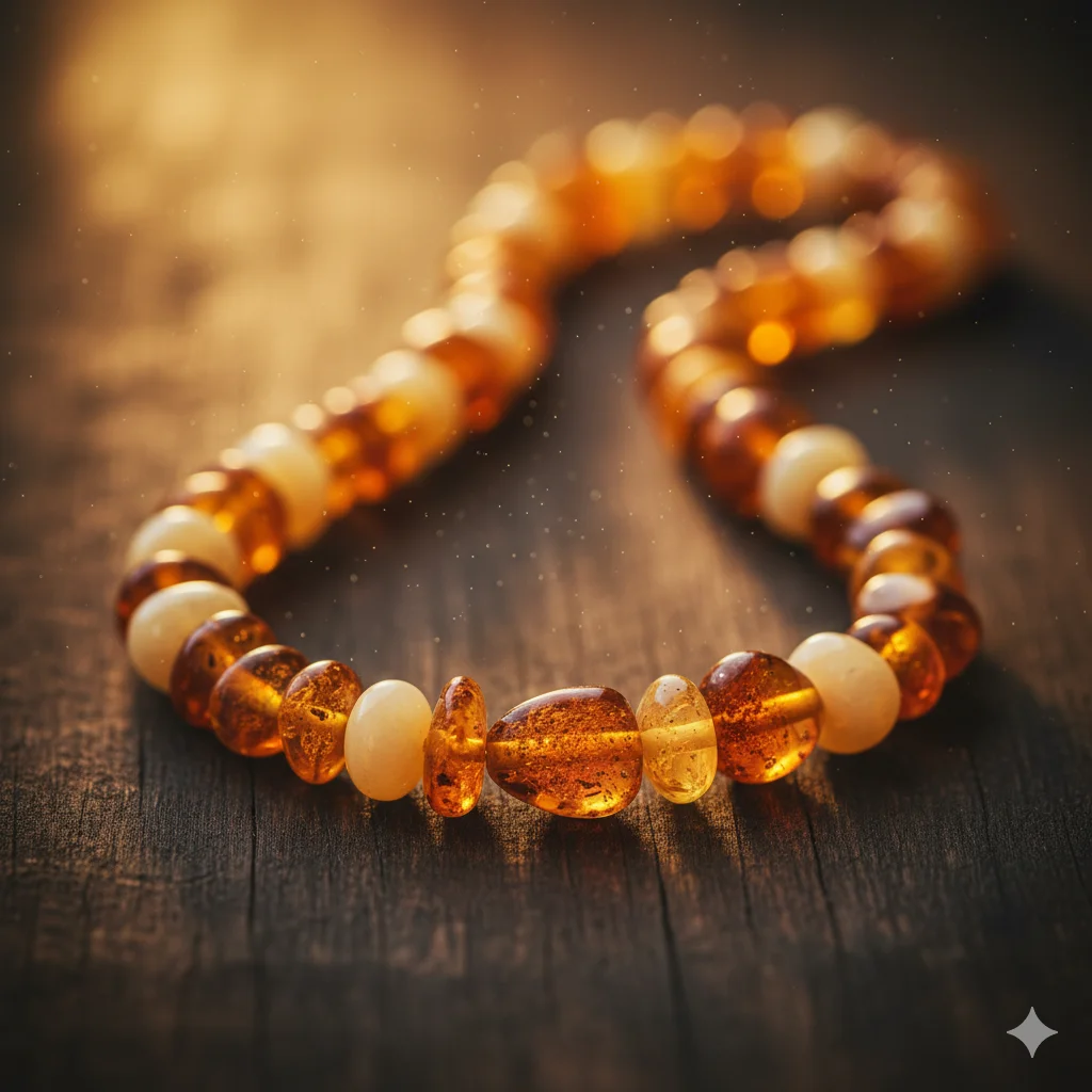 Бурштинові буси