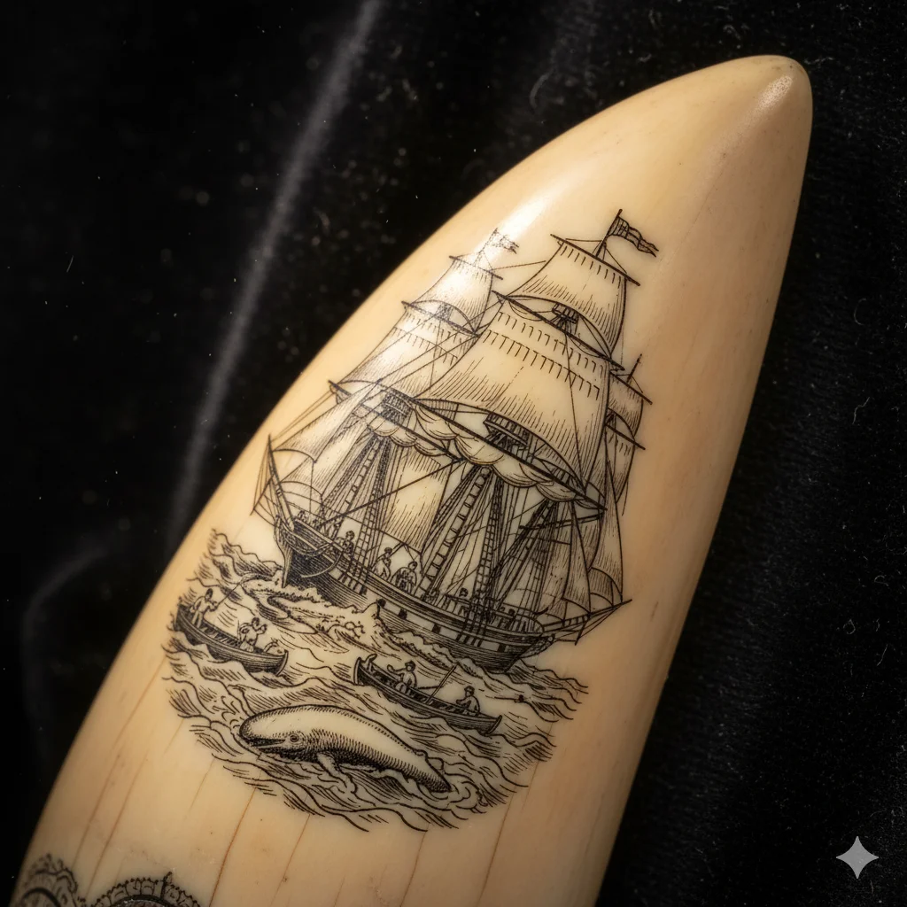 Скульпшинг на зубе кашалота